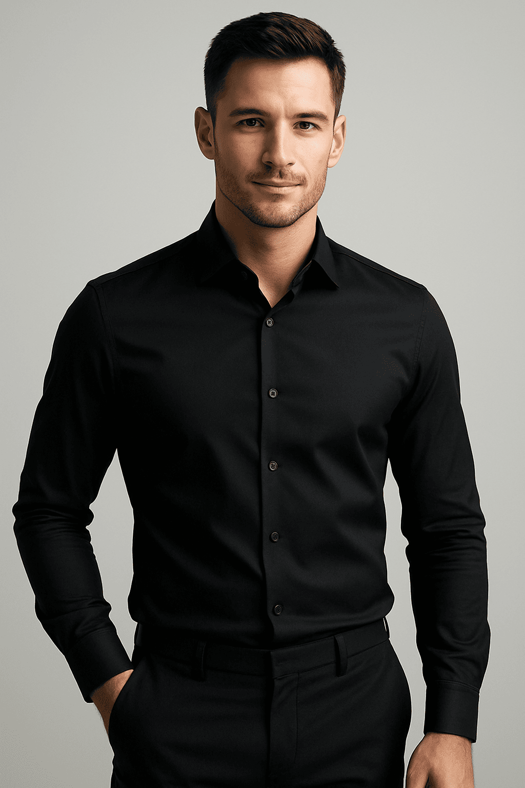 Classic Black Cotton Shirt